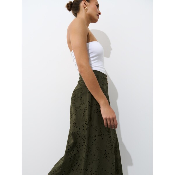 Mohito Bawełniana zielona spódnica midi 137EI-87X