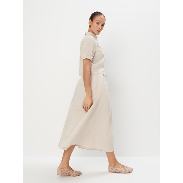Mohito Bawełniana beżowa spódnica midi 246EB-02X