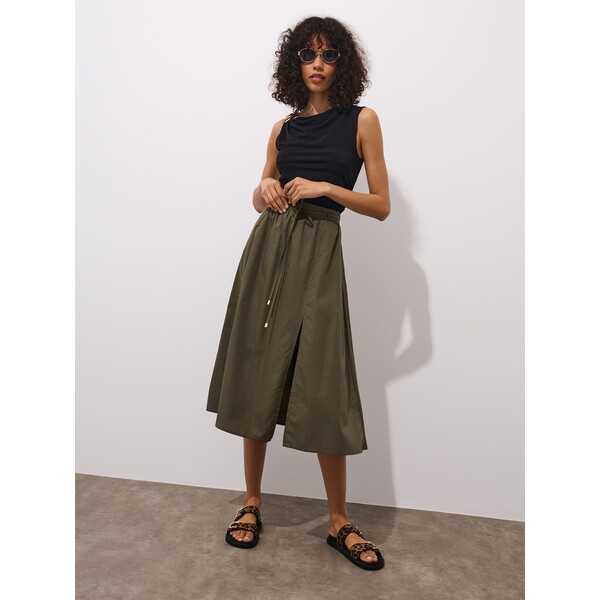 Mohito Bawełniana zielona spódnica midi 444HF-78X