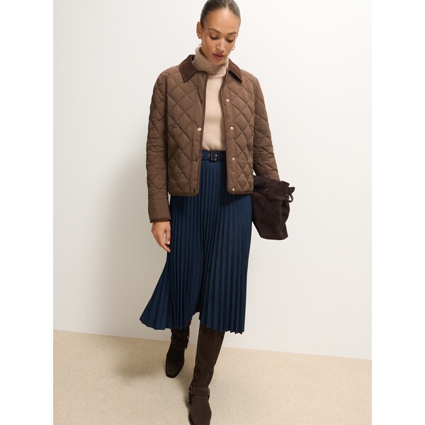 Mohito Plisowana granatowa spódnica midi 673GT-95X