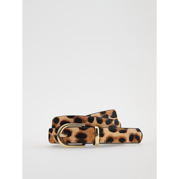 Reserved Skórzany pasek z włosiem 034FD-MLC