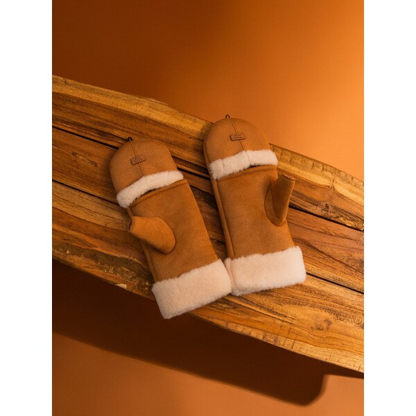 Sinsay Rękawiczki jednopalczaste ze sztucznym futerkiem 1321X-80X