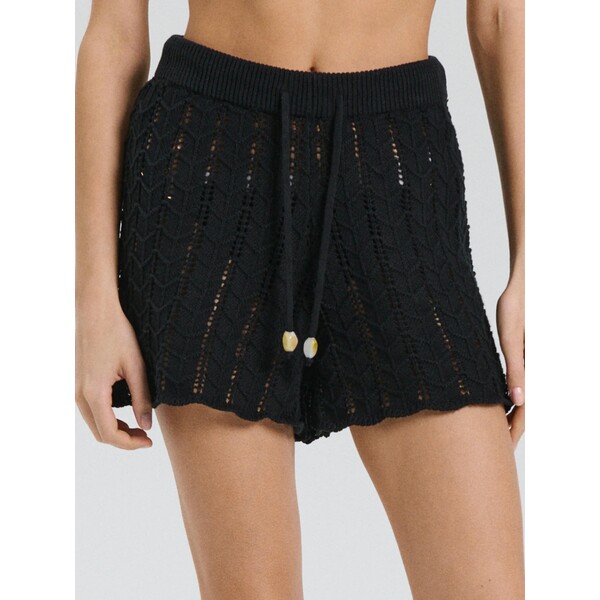 Sinsay Dzianinowe szorty w ażurowy wzór z bawełny 769CZ-99X