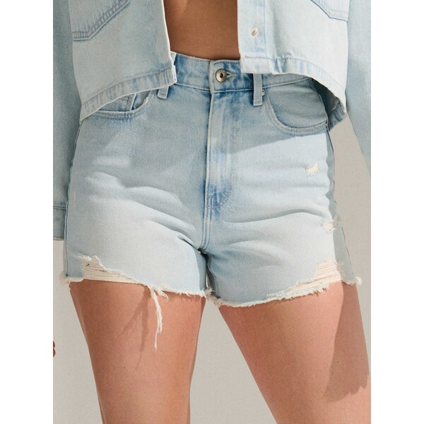 Sinsay Szorty jeansowe z przetarciami 708DB-05J