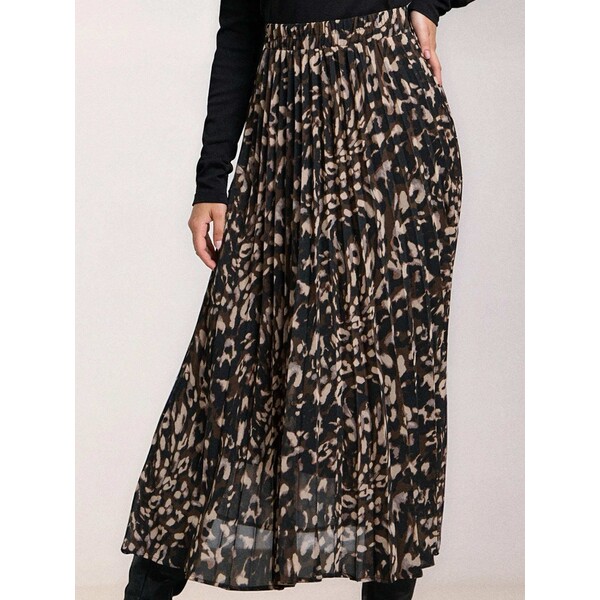 Sinsay Plisowana spódnica midi ze wzorkiem 192FJ-MLC