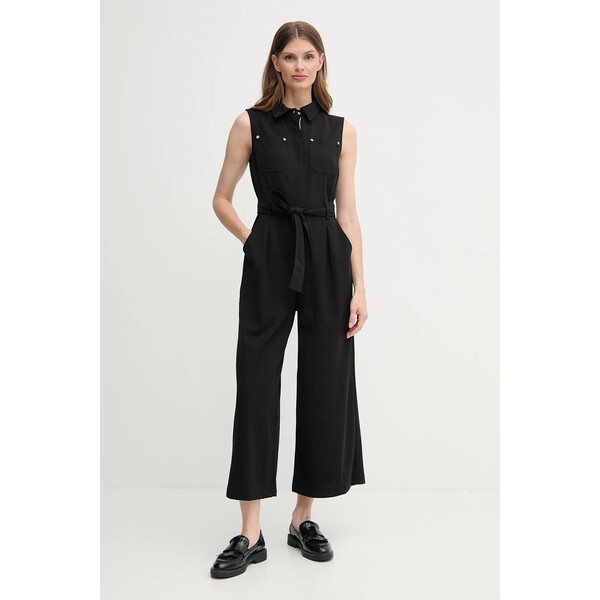 Dkny kombinezon  kolor czarny z kołnierzykiemm DD5B1L16