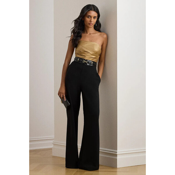 Lauren Ralph Lauren kombinezon  kolor czarny z odkrytymi plecami 253979954