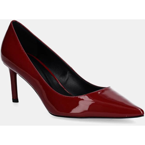 BOSS szpilki skórzane Gracey  kolor bordowy 50552759