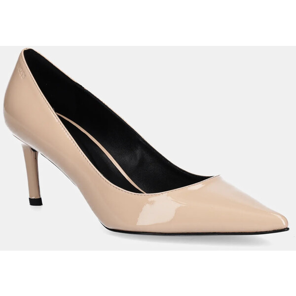 BOSS szpilki skórzane Gracey  kolor beżowy 50552759