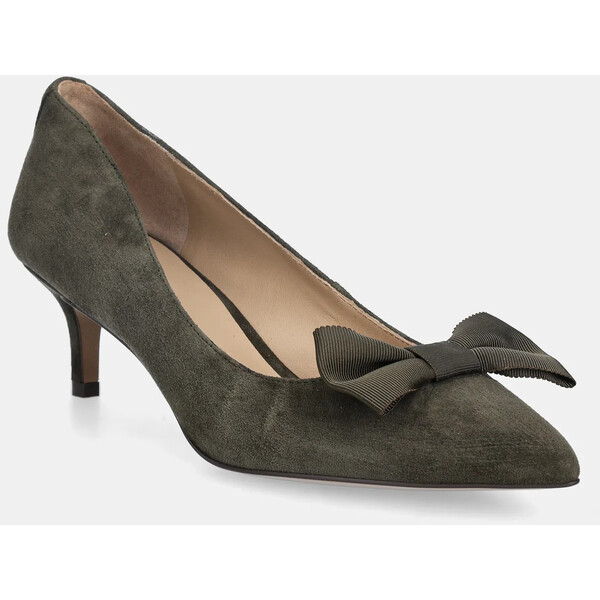 Lauren Ralph Lauren szpilki zamszowe Adrienne Bow  kolor zielony 802980116002