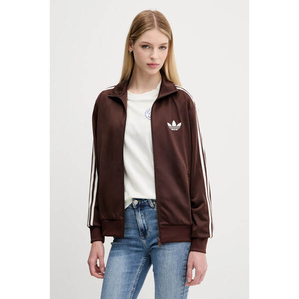 adidas Originals bluza Firebird  damska kolor brązowy z aplikacją KH1593
