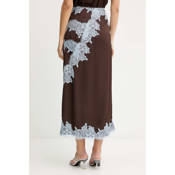 Never Fully Dressed spódnica  kolor brązowy maxi rozkloszowana NFDSK708