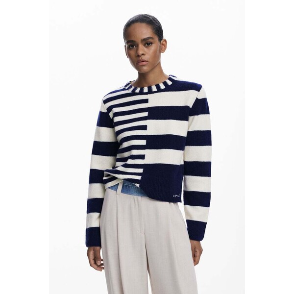 Desigual Sweter w połączone paski 25WWJF175001