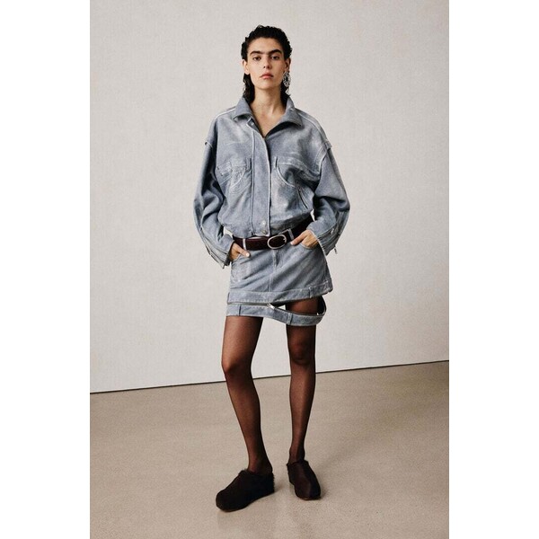 Desigual Kurtka skórzana o efekcie denimu studio 25WWEWY95002