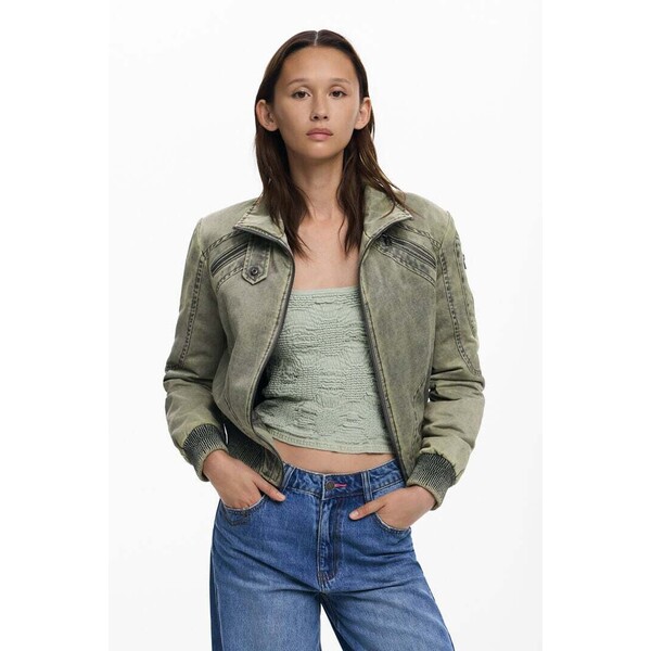 Desigual Krótka kurtka z paskiem 25WWEWXB2007