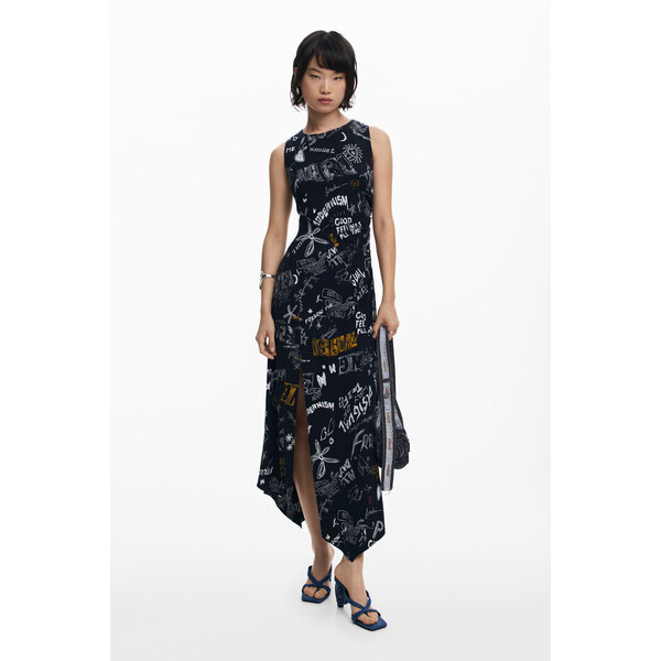 Desigual Sukienka midi graffiti 25WWVWYA2000