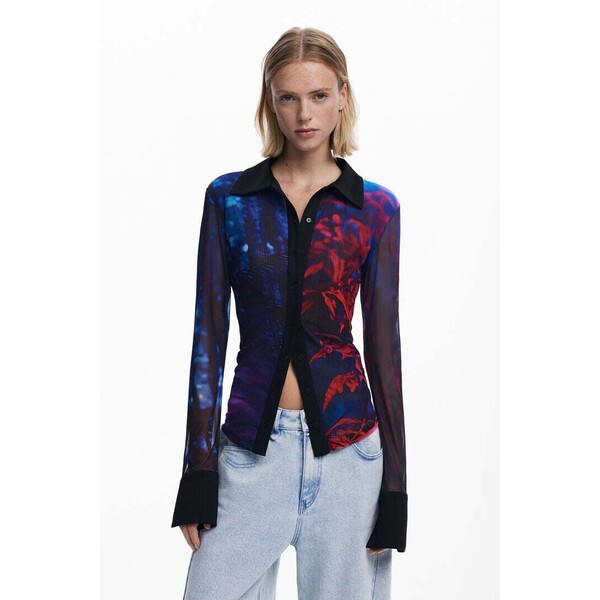 Desigual Koszulka z guzikami z szyfonu 25WWTK612000
