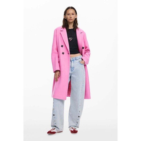 Desigual Dwurzędowy płaszcz z guzikami 25WWEWXA3092