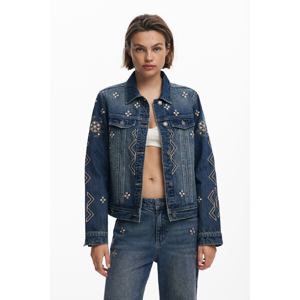 Desigual Kurtka jeansowa z lusterkami 25WWED115053