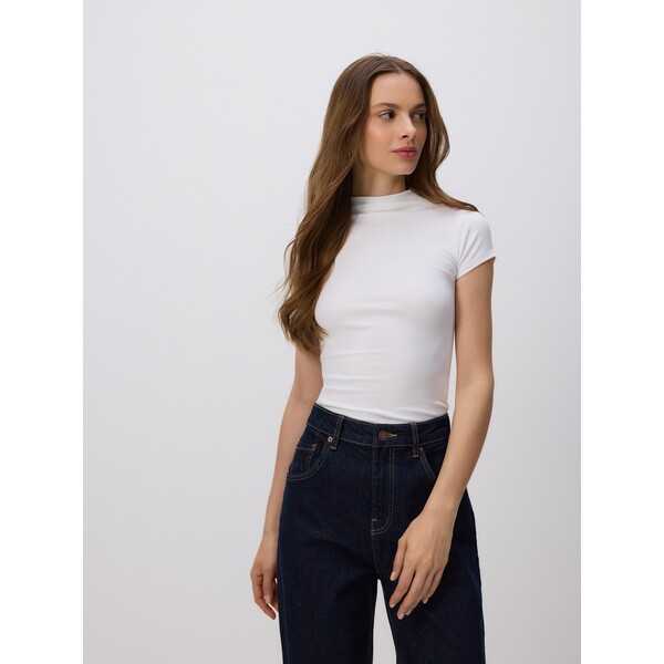 Reserved T-shirt slim fit z wiskozą 432GA-01X