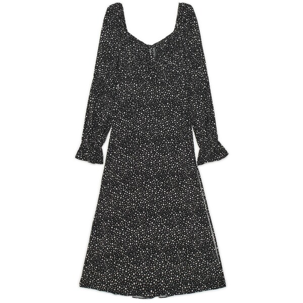Cropp Czarna sukienka midi w kwiaty 579FK-99K