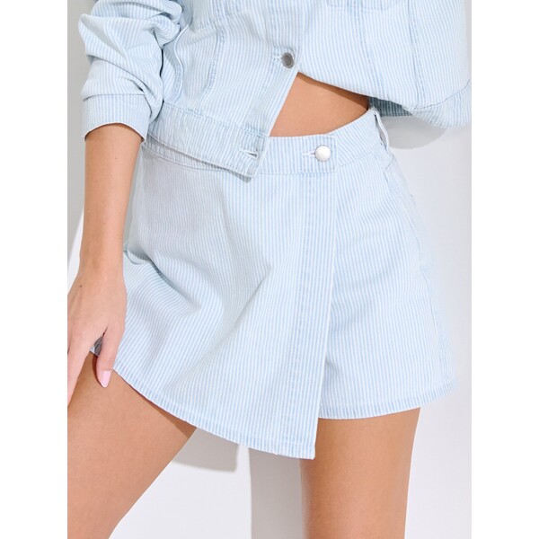 Sinsay Jeansowe spódnico-spodenki w paski 693DB-05J