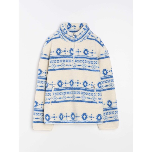 Sinsay Bluza sherpa ze stójką na zamek 910HB-MLC