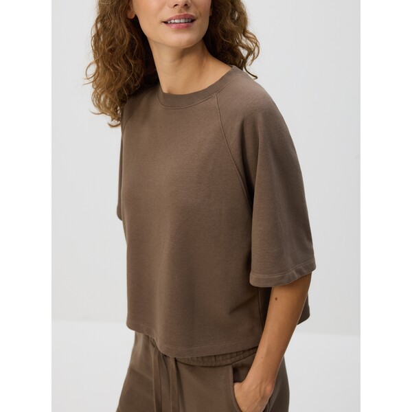 Reserved Krótki t-shirt z raglanowymi rękawami 427GA-84X