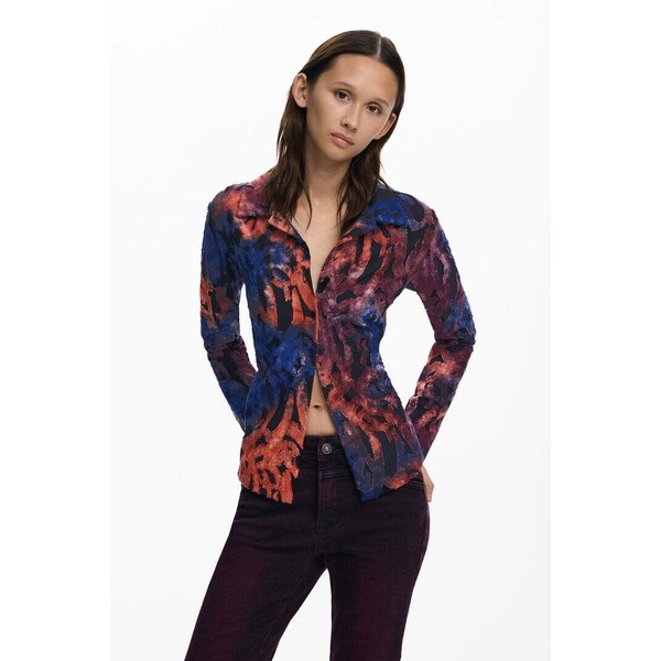 Desigual Koszulka zapinana na guziki arty 25WWTKZ52000