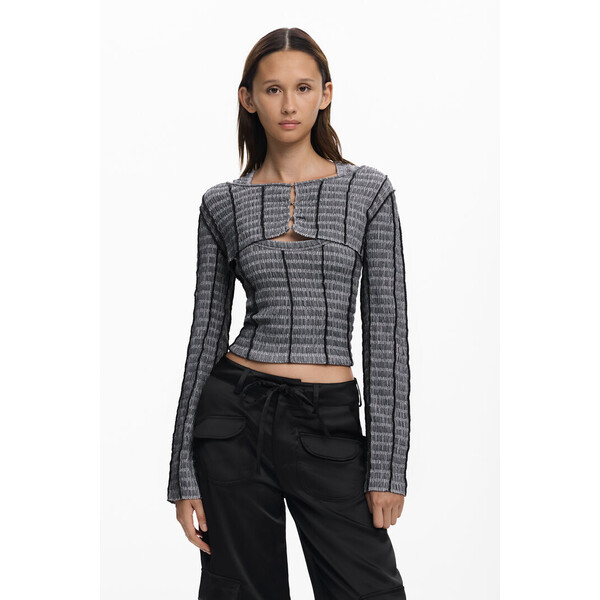 Desigual Koszulka z odczepianą teksturą 25WWTKYJ2051