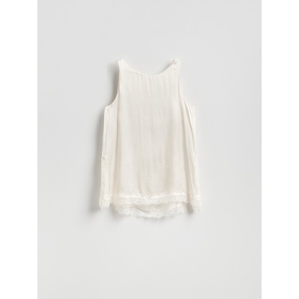 Reserved Satynowy top z koronką 438IM-01X