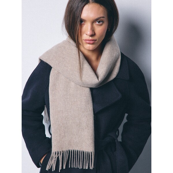 Mohito Wełniany beżowy szalik 196HF-80X