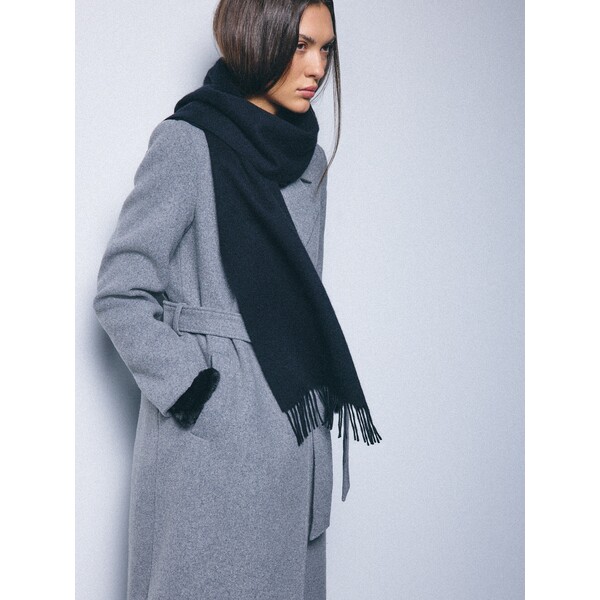 Mohito Wełniany czarny szalik 196HF-99X