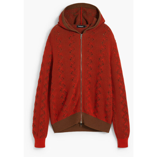 Desigual Sweter z dzianiny z zamkiem błyskawicznym 25WMJF033075