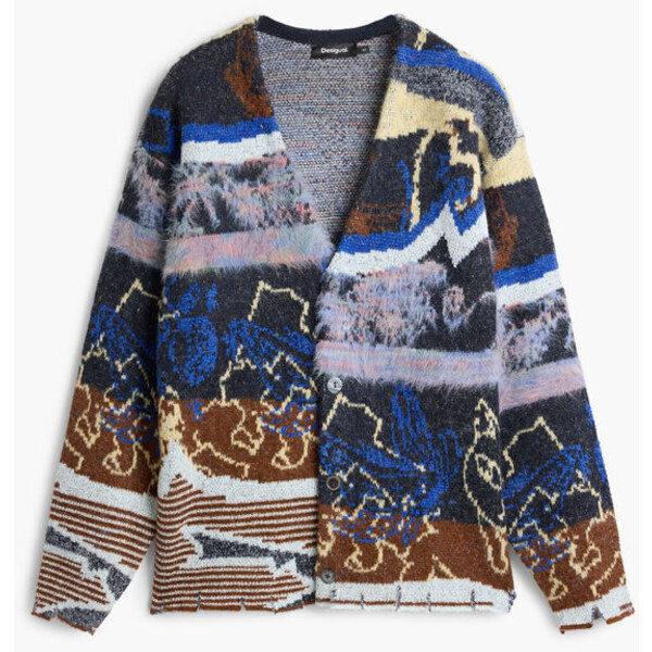 Desigual Sweter kardigan haftowany studio 25WMJF165020