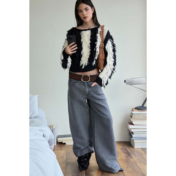 Desigual Postrzępiony sweter 25WWJFXP2000