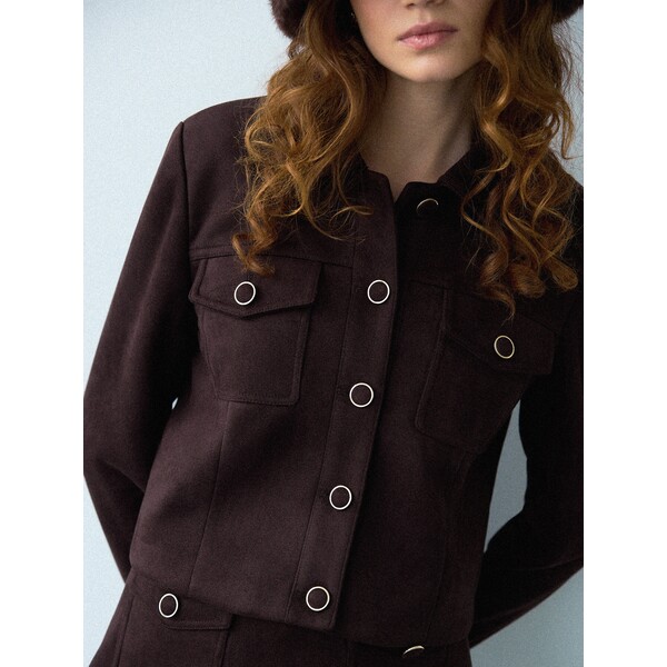 Mohito Czekoladowa kurtka boxy 120HV-89X