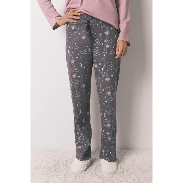 women'secret spodnie piżamowe bawełniane  damska kolor szary bawełniana 3702282