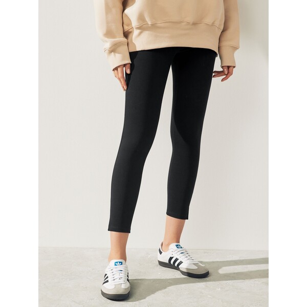 Next Czarny - Dżinsowe legginsy dżersejowe o skróconym kroju Q91-593