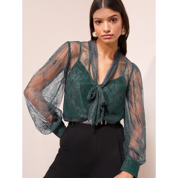 Morski - Friends Like These Lace Blouse with Tie Neck Detail H40-675