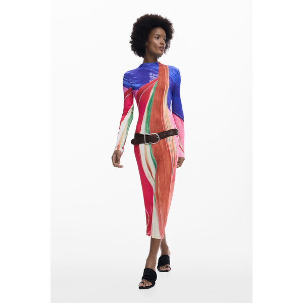 Desigual Sukienka dzianinowa arty 26SWVKX49019