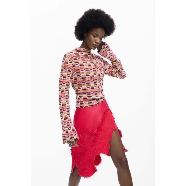 Desigual Kolorowy sweter z dzianiny 26SWJFX33051