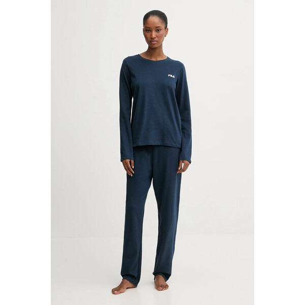 Fila piżama bawełniana  damska kolor granatowy bawełniana FPW4217