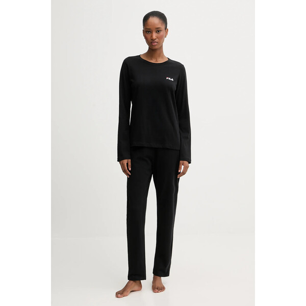 Fila piżama bawełniana  damska kolor czarny bawełniana FPW4217