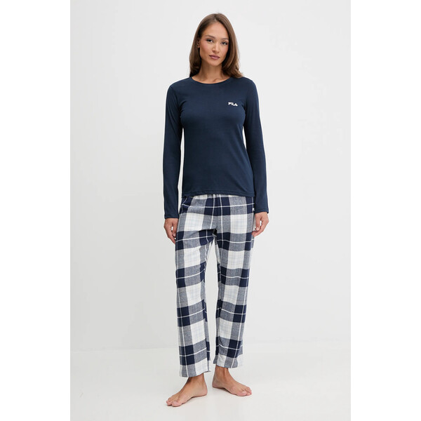 Fila piżama bawełniana  damska kolor granatowy bawełniana FPW4223