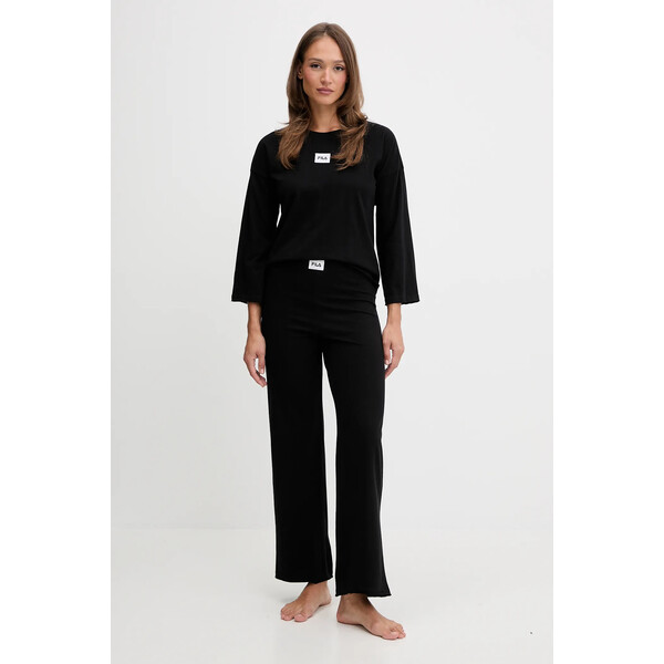 Fila piżama bawełniana  damska kolor czarny bawełniana FPW4218