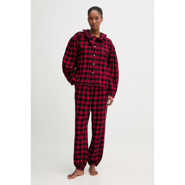 Polo Ralph Lauren piżama bawełniana  kolor czerwony bawełniana 4P0703