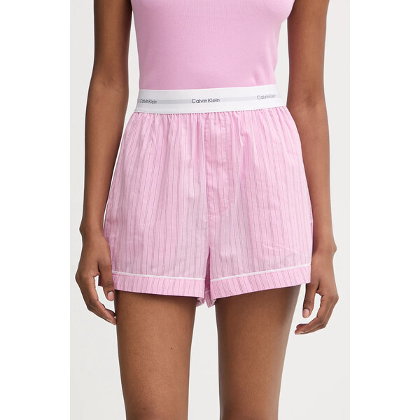 Calvin Klein Underwear szorty piżamowe bawełniane  damska kolor fioletowy bawełniana LV00QS7573