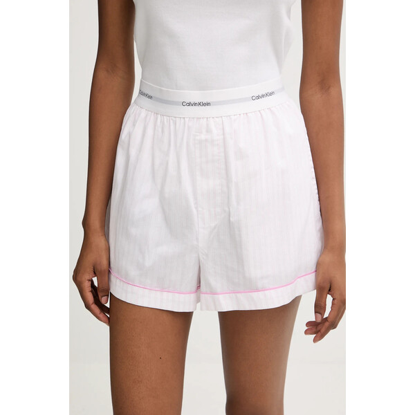 Calvin Klein Underwear szorty piżamowe bawełniane  damska kolor różowy bawełniana LV00QS7573