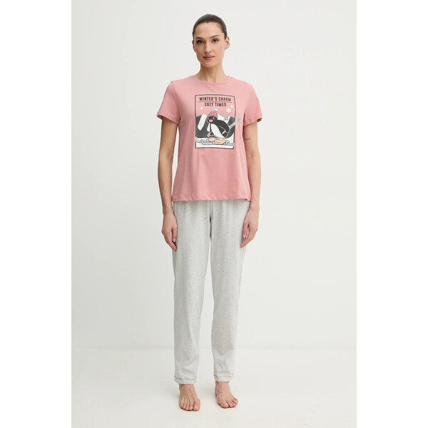 women'secret piżama bawełniana  damska kolor różowy bawełniana 3132247